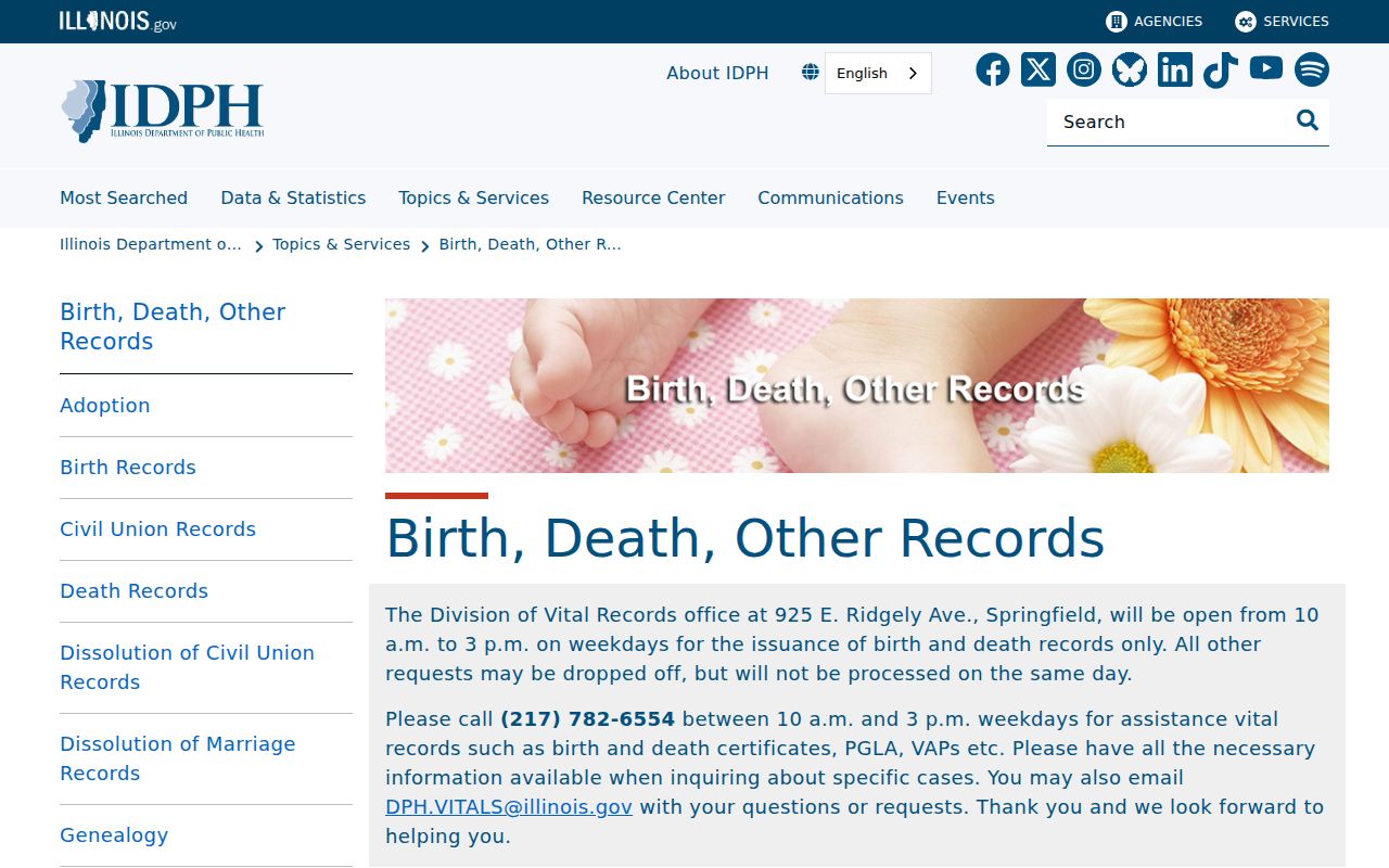 Streamwood residents directory Illinois vital records overview